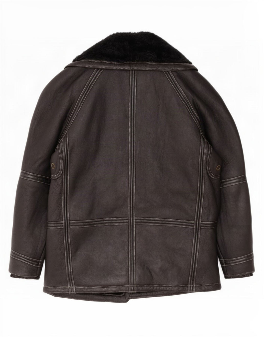 Vintage Herre Shearling Jacket UK 42 XL Sort