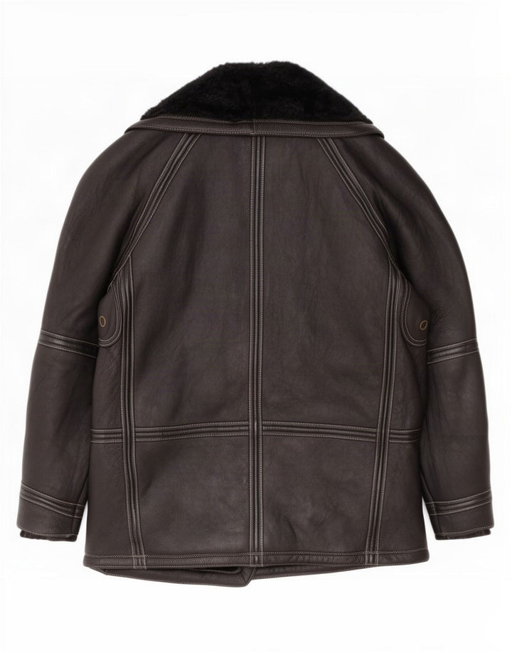 Vintage Herre Shearling Jacket UK 42 XL Sort