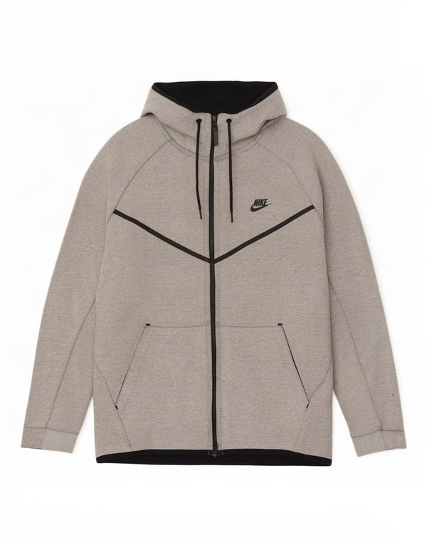 Nike hættetrøje med lynlås til mænd XL Grå bomuld