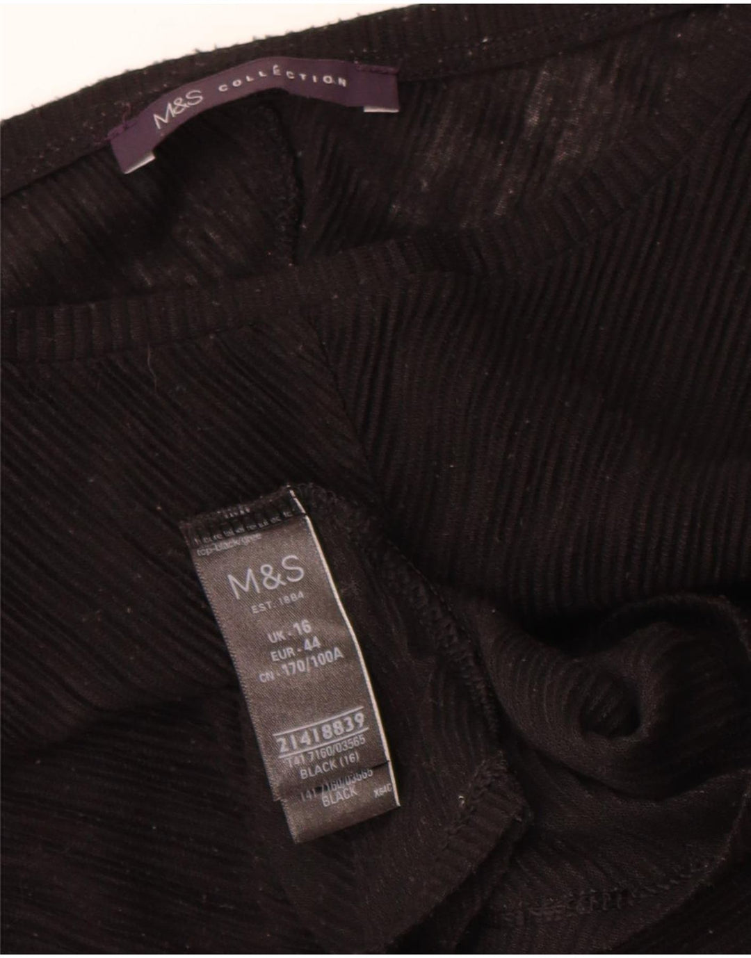 Marks & Spencer Damebluse Top UK 16 Large Black Polyester