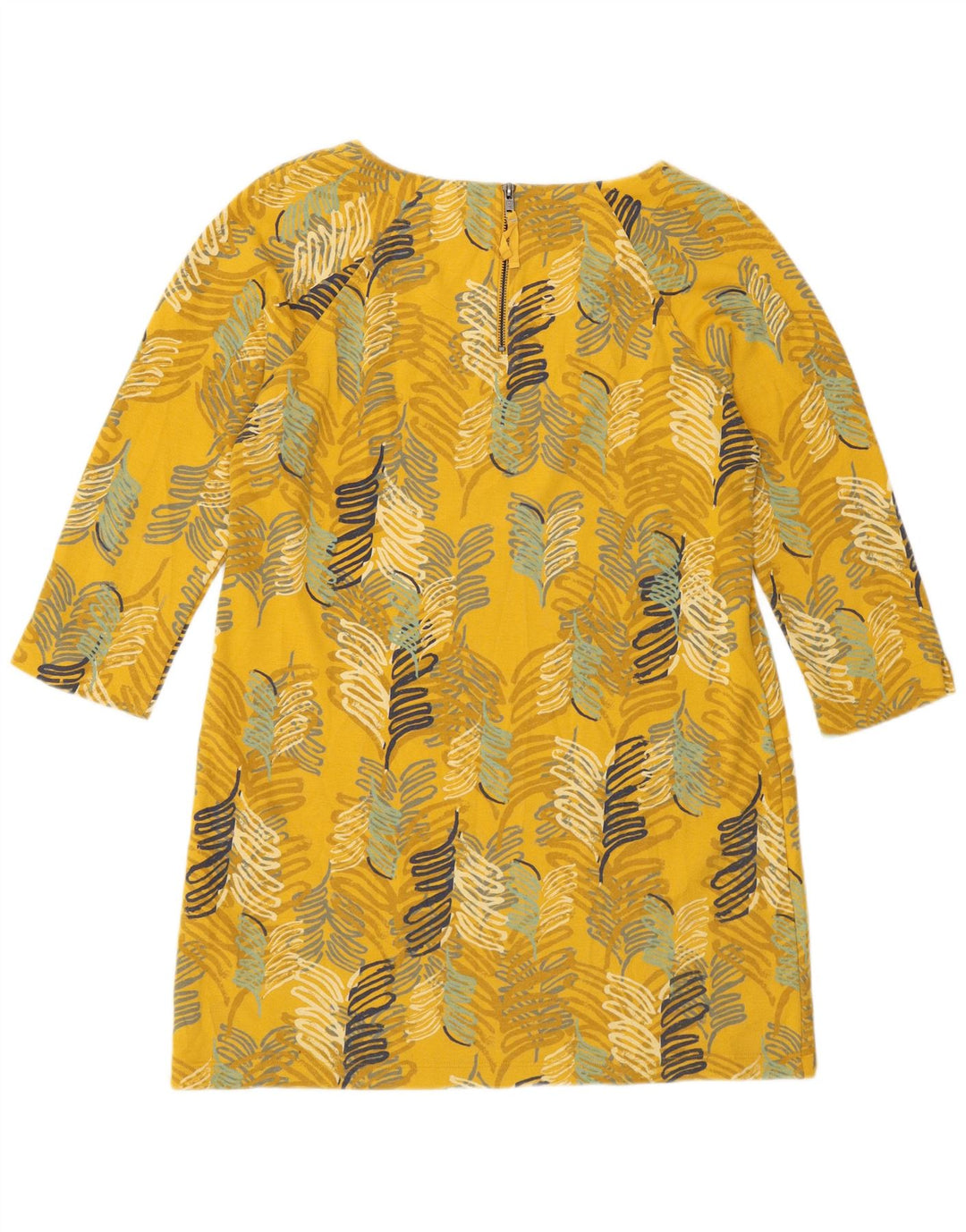 White Stuff Womens 3/4 ærmet Shift Dress UK 14 Medium Yellow Floral