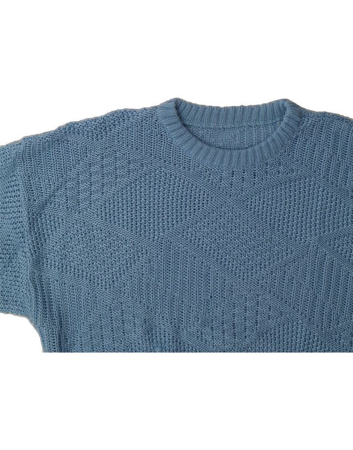 VINTAGE Womens Crew Neck Jumper Sweater UK 14 Large Blue Vintage Vintage and Second-Hand Vintage from Messina Hembry 