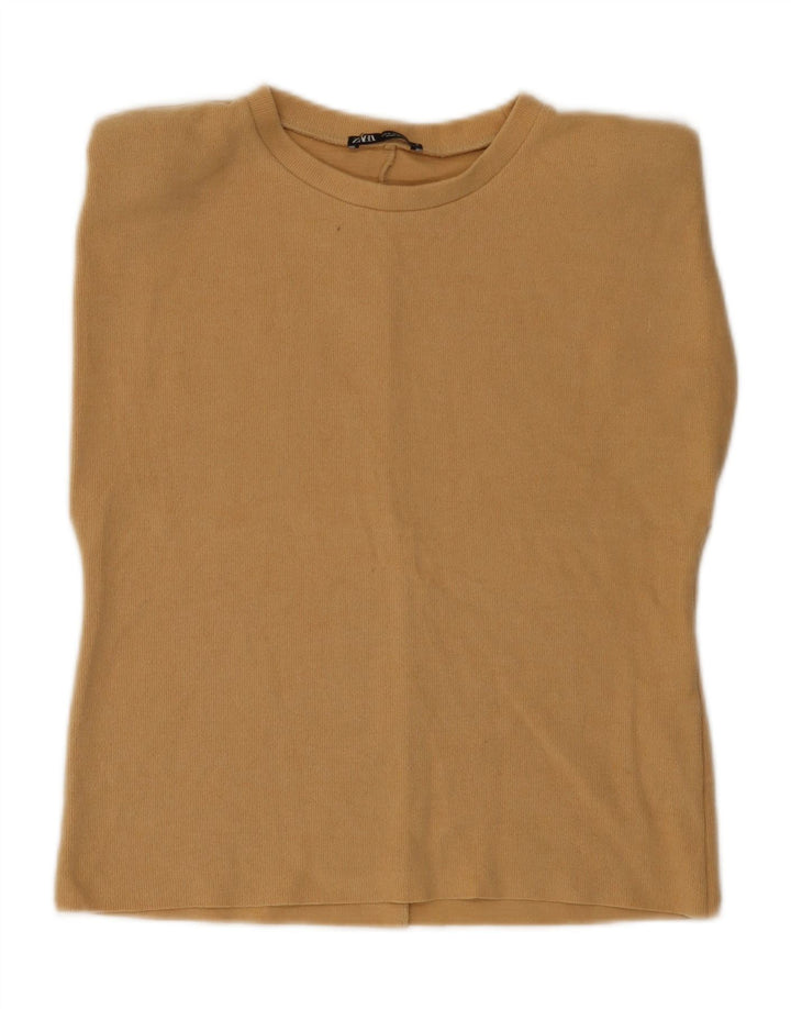 Zara Damevest Top UK 10 Small Beige Bomuld