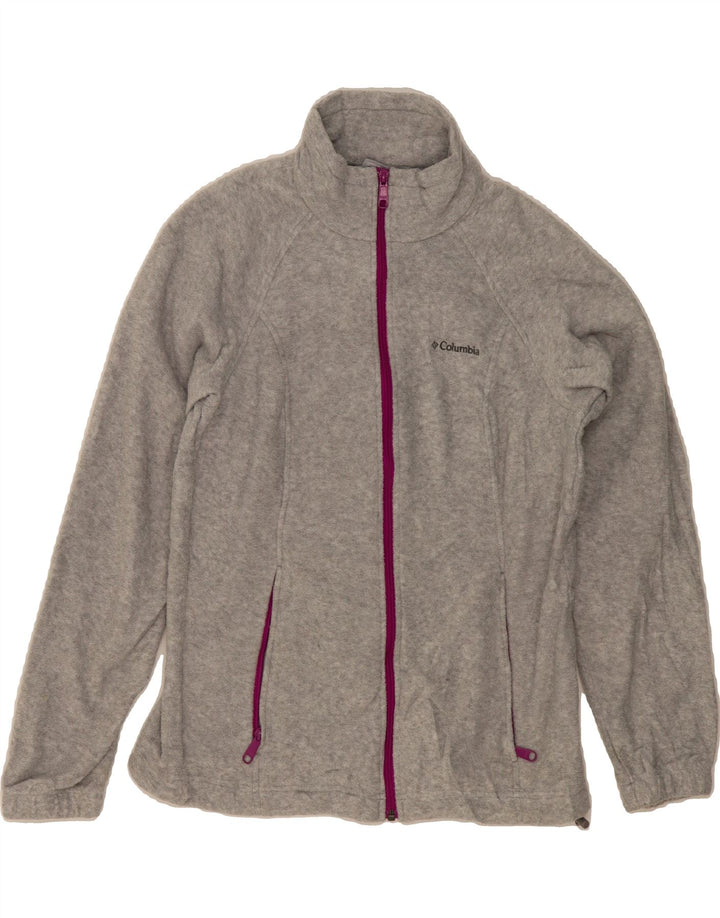 COLUMBIA Womens Fleece Jacket UK 10 Small Grey Polyester Vintage Columbia and Second-Hand Columbia from Messina Hembry 