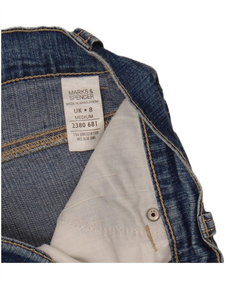 MARKS & SPENCER Dame Bootcut Jeans UK 8 Small W30 L30 Blue Cotton