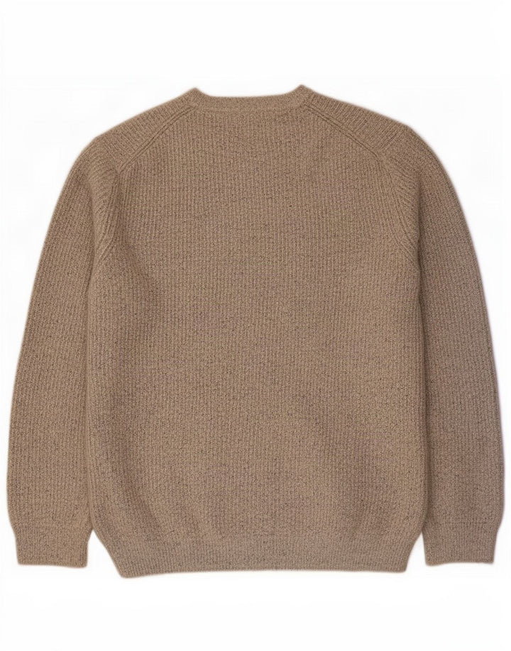 Marks & Spencer Herre sweater med rund hals, stor grå flækket polyamid