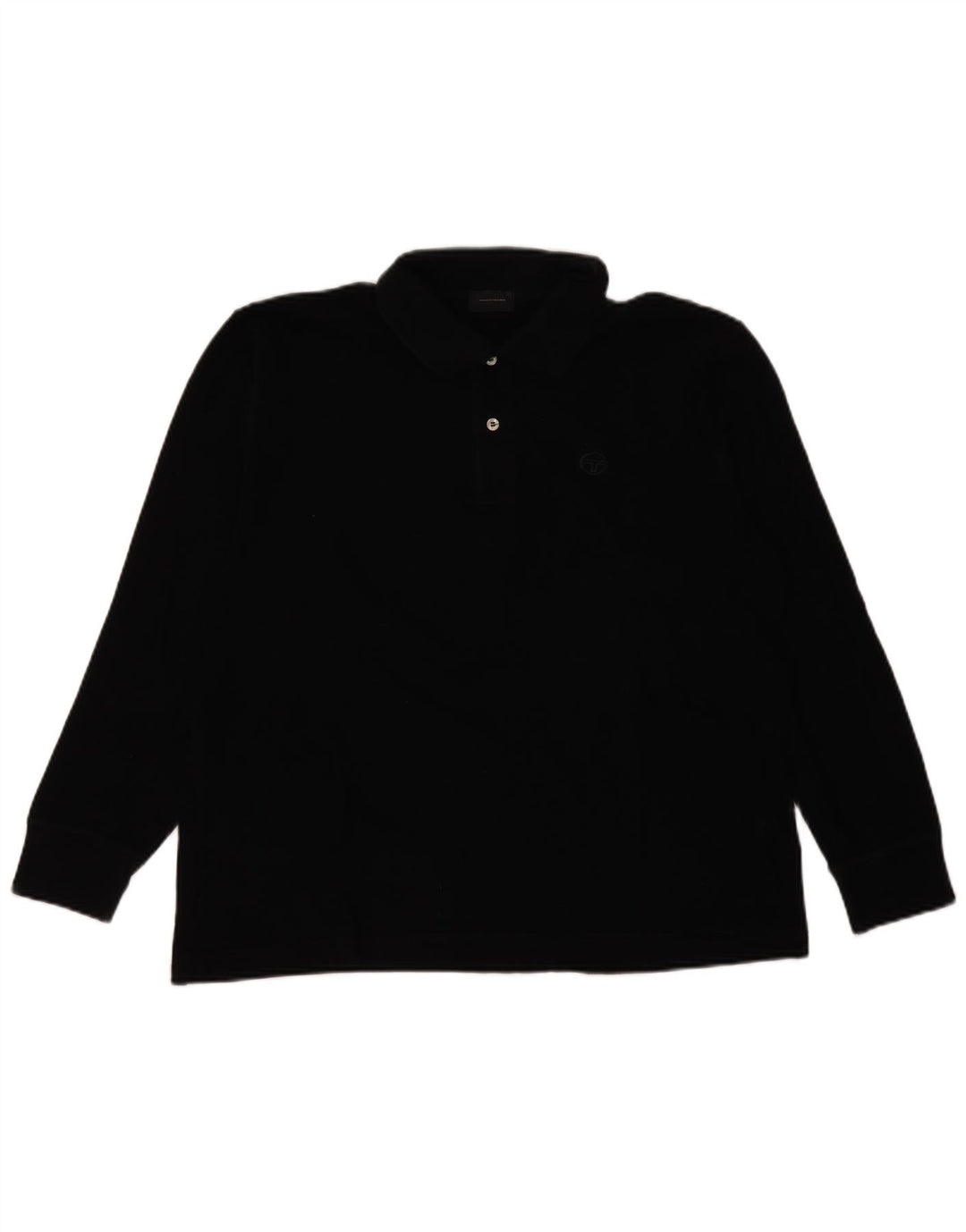 Sergio Tacchini Langærmet herre poloshirt IT 50 Medium Sort Bomuld