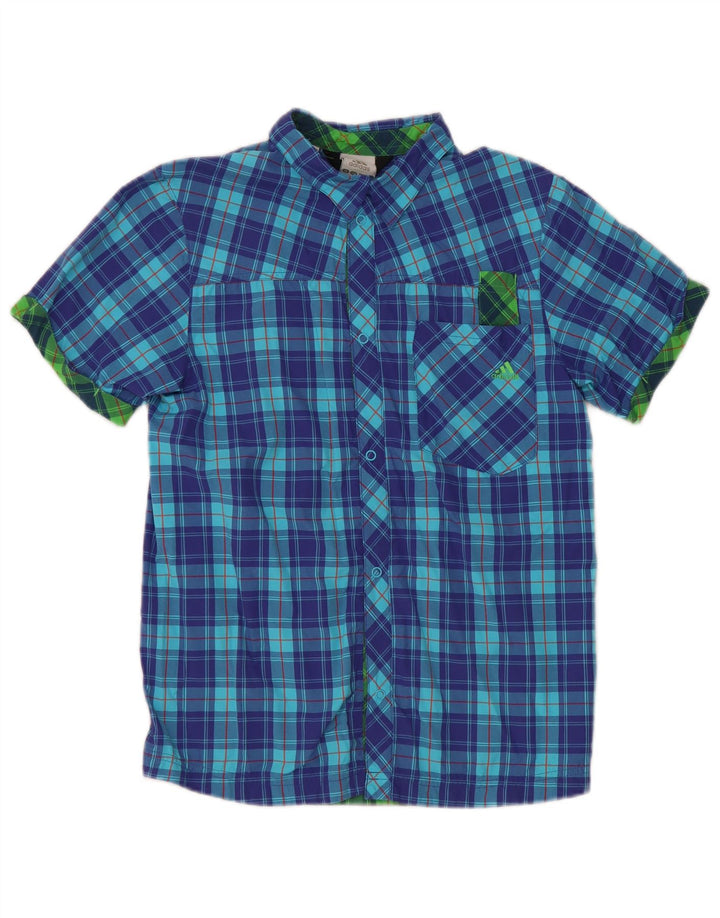 Adidas drenge kortærmet skjorte 13-14 år blå ternet nylon