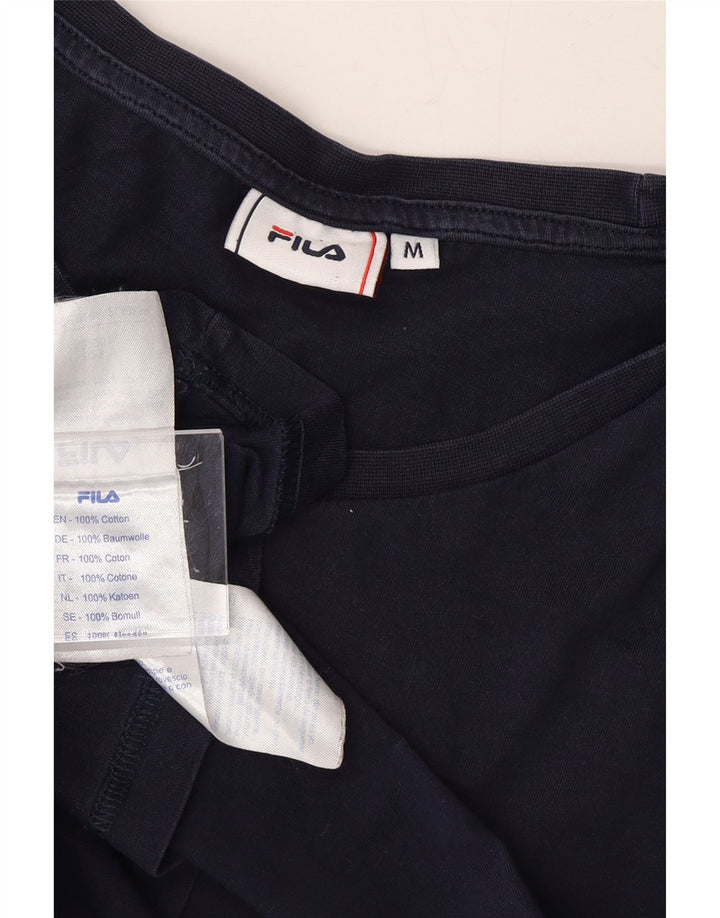 FILA Mens T-Shirt Top Medium Navy Blue Cotton Vintage Fila and Second-Hand Fila from Messina Hembry 