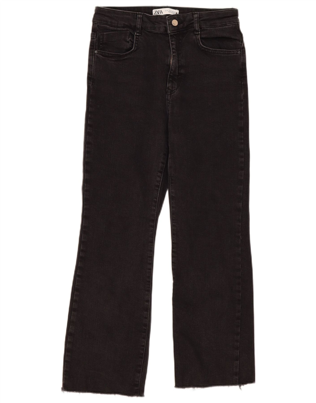 Zara Dame Straight Jeans EU 38 Small W28 L26 Sort