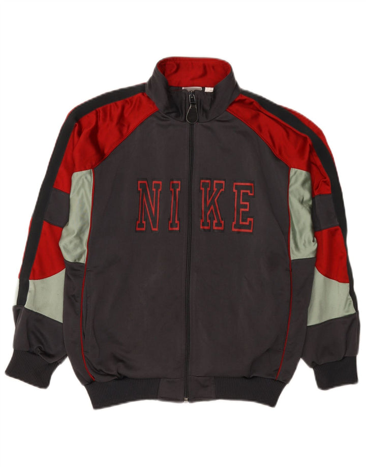 Nike drenge grafisk træningsdragt topjakke 10-11 år mellemgrå farveblok