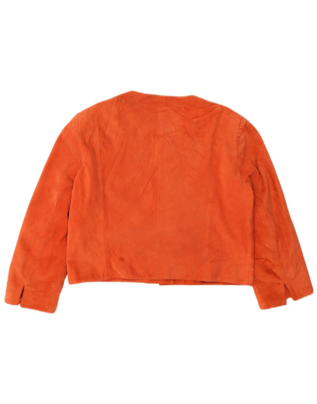 Conbipel Dame Crop 3/4-ærmet ruskindsjakke IT 44 Medium Orange Læder