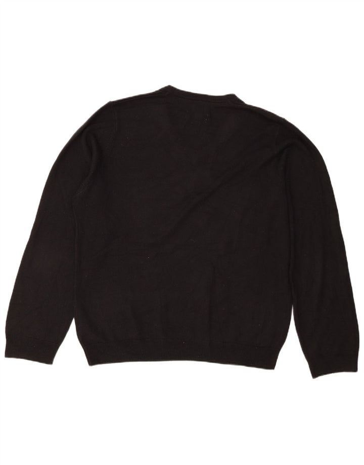 Marks & Spencer Herre Regular Fit V-hals sweater Stor sort akryl