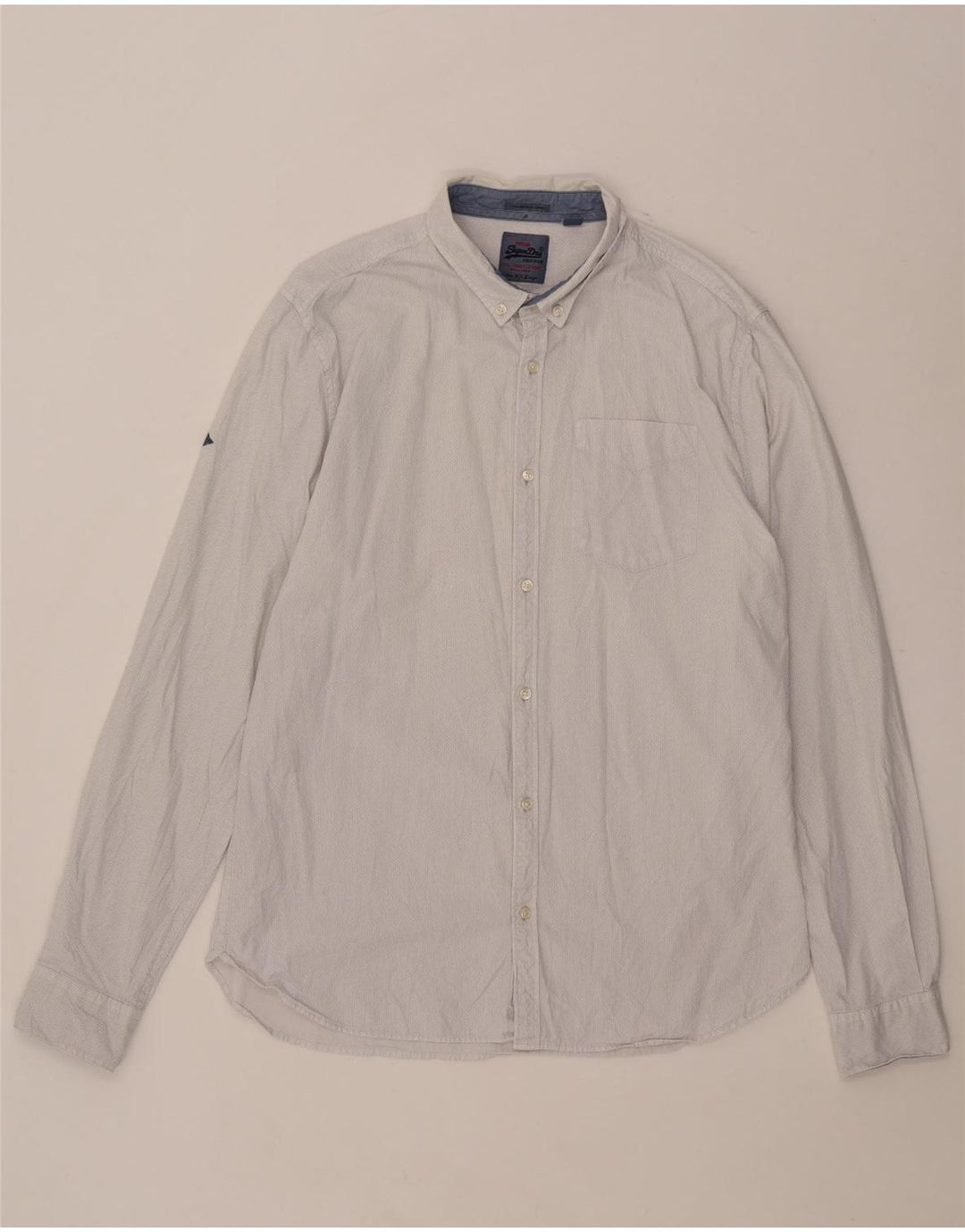 Superdry herreskjorte 2XL grå plettet bomuld