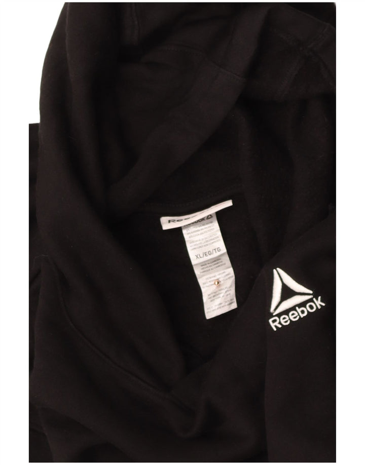 REEBOK Mens Hoodie Jumper XL Black Cotton