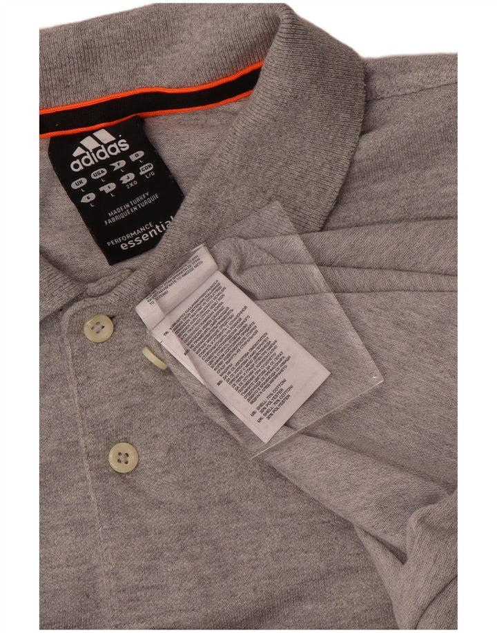 Adidas Herre Climalite Polo Shirt Stor Grå Bomuld