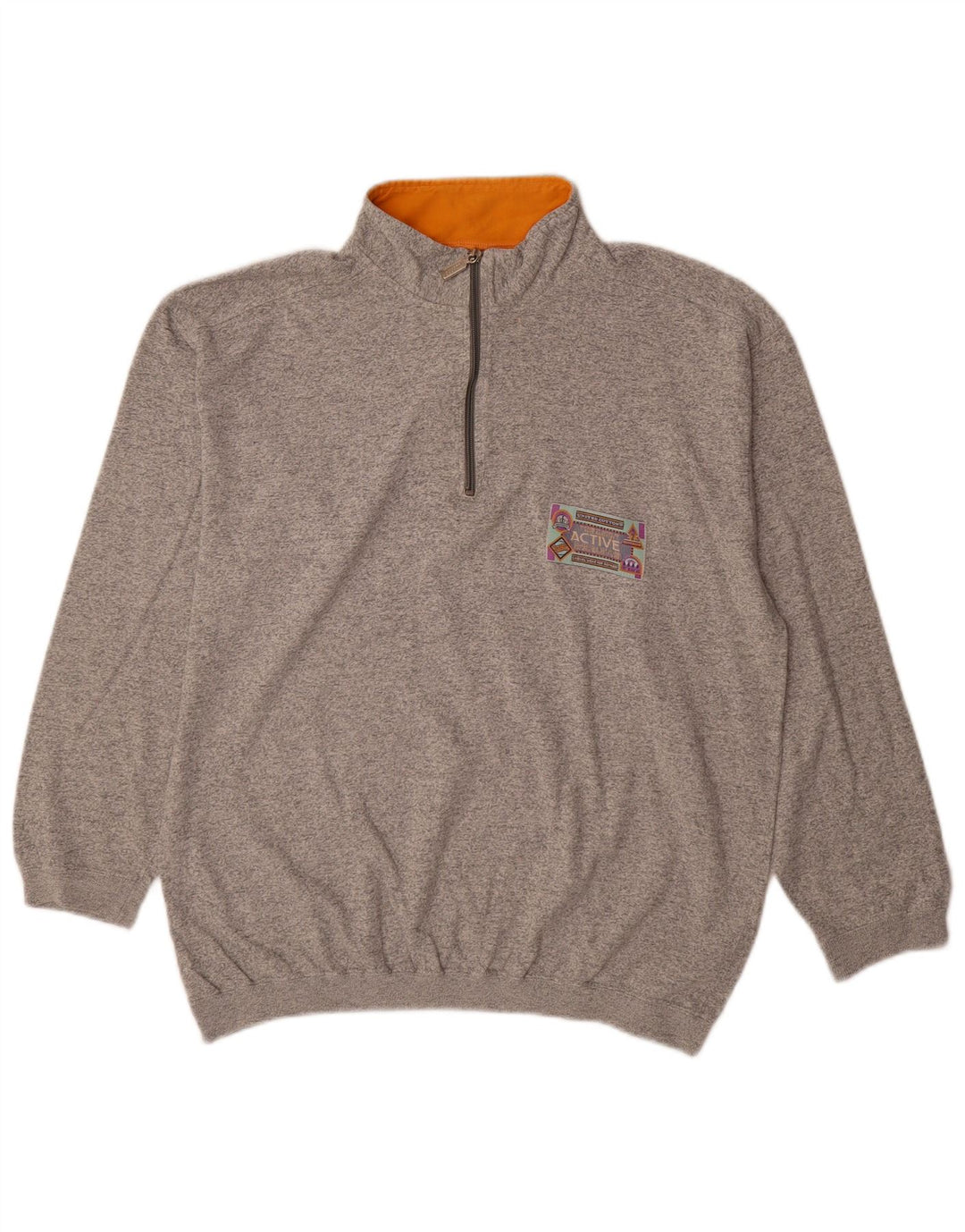 Active Sweatshirt med lynlås til mænd mellem grå bomuld