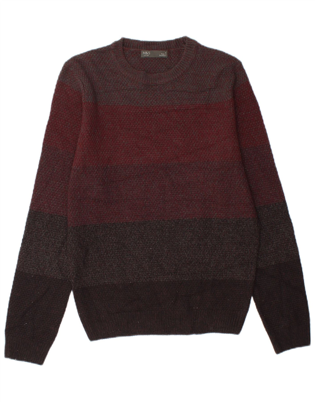 Marks & Spencer Herre sweater med rund hals, lille flerfarvet stribet