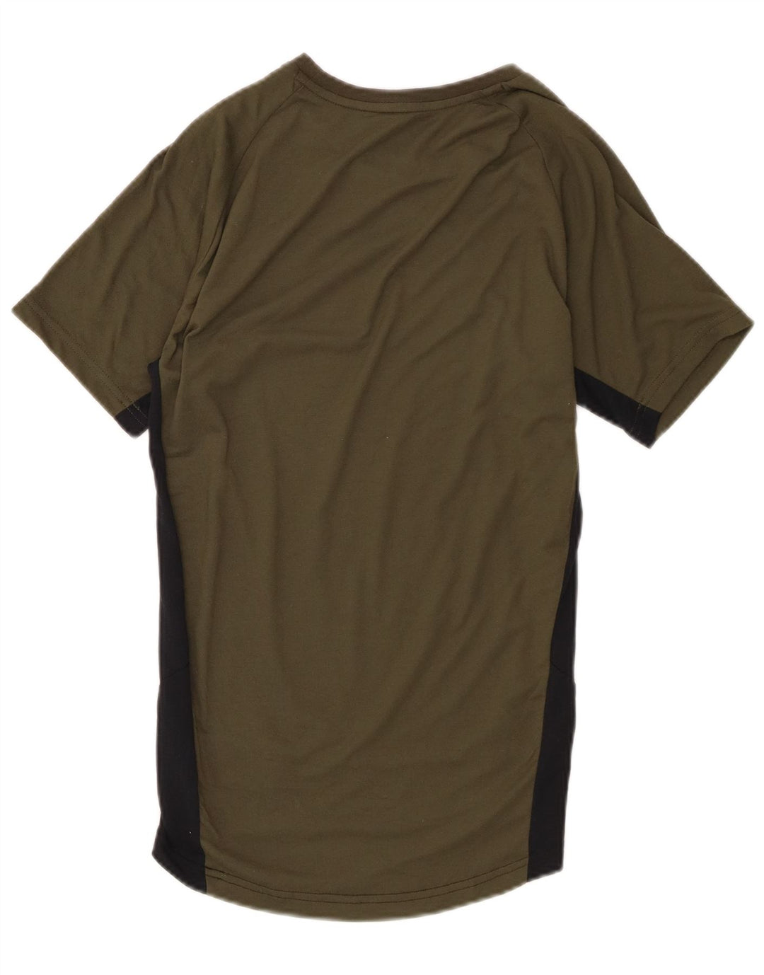 Puma Herre T-Shirt Top Small Khaki Colourblock Polyester