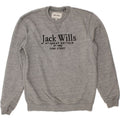 JACK WILLS Mens Graphic Sweatshirt Jumper Medium Grey Flecked Cotton Vintage Jack Wills and Second-Hand Jack Wills from Messina Hembry 