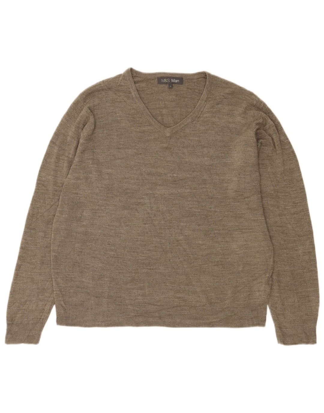 Marks & Spencer Herre V-hals sweater Stor Grå Flecked Acryl