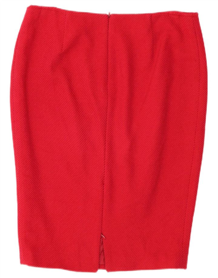 LUISA SPAGNOLI Dame Pencil Skirt IT 46 Large W32 Red Wool