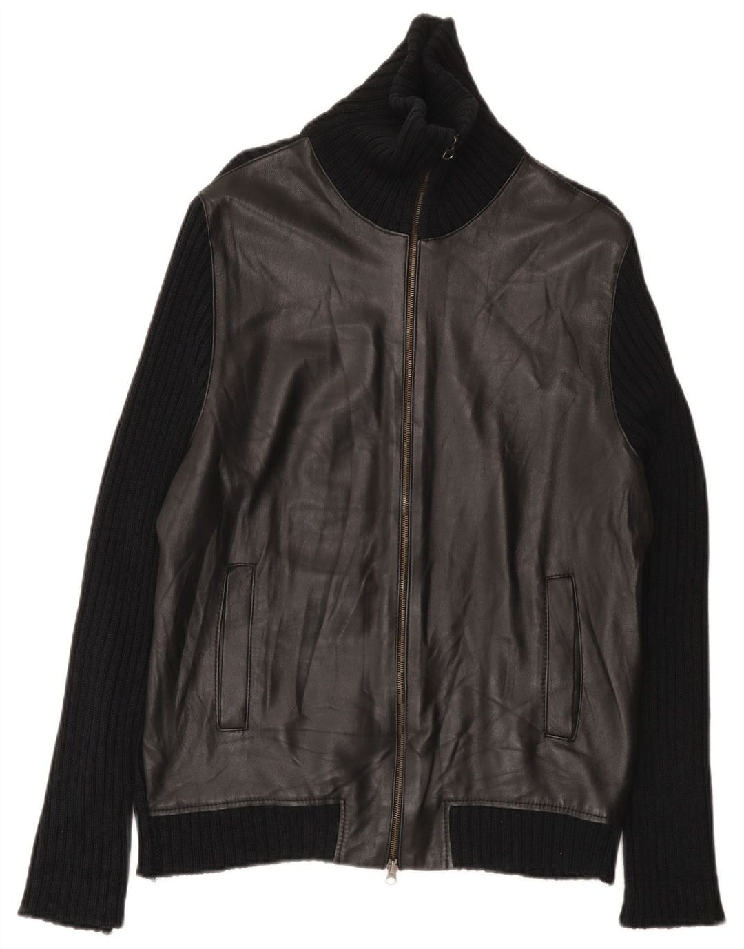 Zara Herre Cardigan Sweater Stor Sort Bomuld