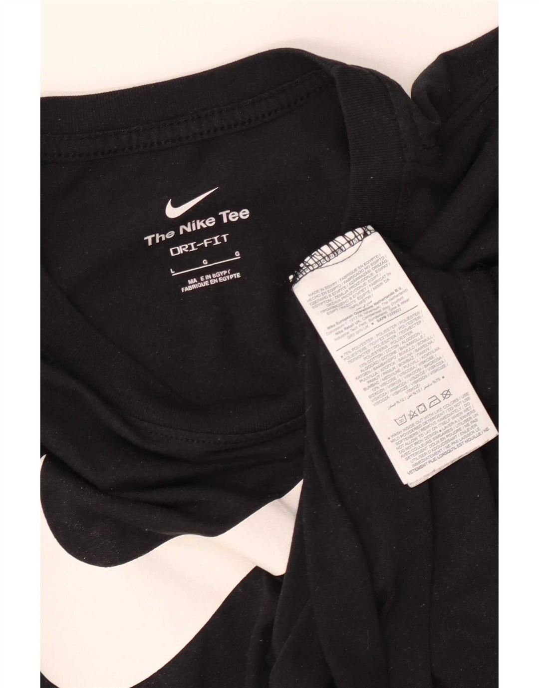 Nike Herre Dri Fit Grafisk T-Shirt Top Stor Sort Polyester