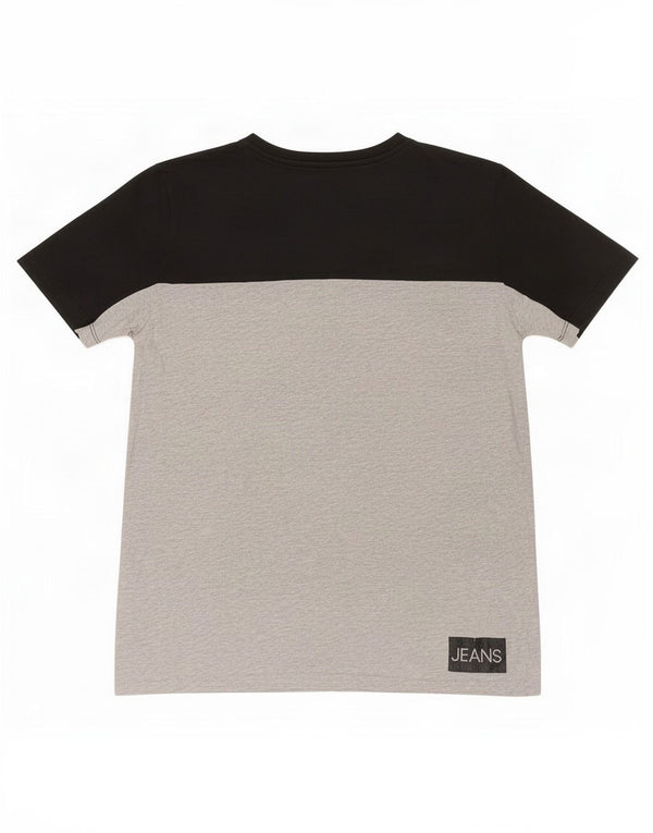 Calvin Klein Boys Graphic T-Shirt Top 15-16 Years Black Colourblock Cotton