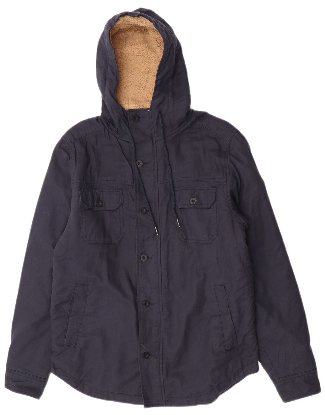 Rip Curl Herre Hooded Utility Jacket UK 38 Medium Navy Blue Cotton