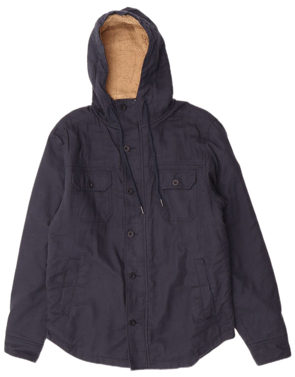 Rip Curl Herre Hooded Utility Jacket UK 38 Medium Navy Blue Cotton