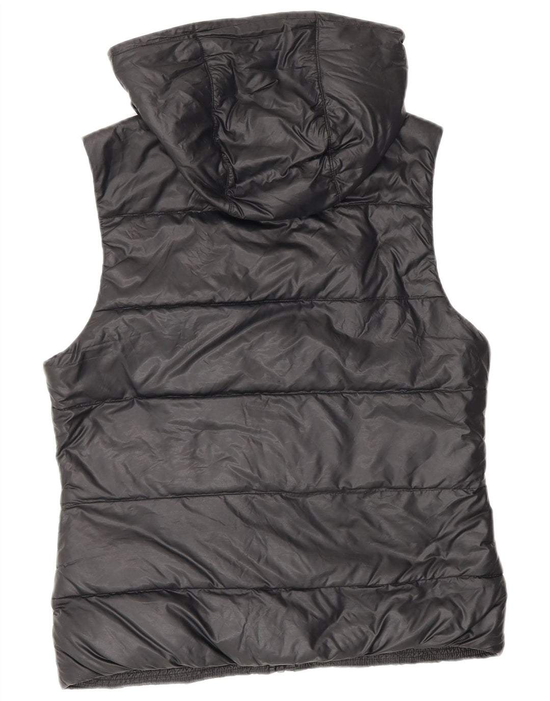 Nike Dame Hætte Polstret Gilet UK 14 Medium Sort Nylon
