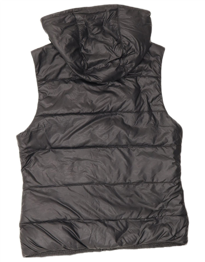 Nike Dame Hætte Polstret Gilet UK 14 Medium Sort Nylon