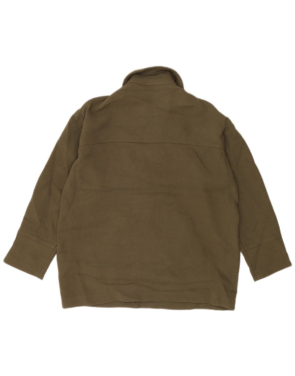 ZARA Herre Loose Fit Polo Neck Sweatshirt Jumper XS Khaki Polyester