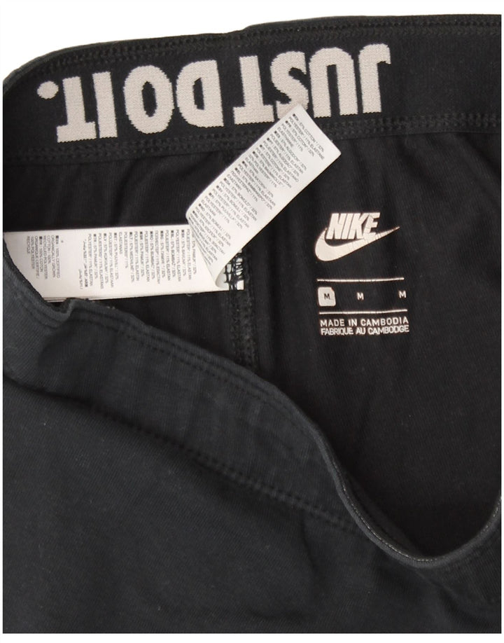 Nike Dame Grafiske Leggings UK 12 Medium Sort Bomuld