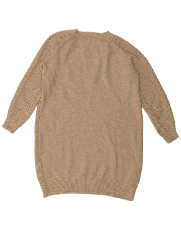 Marks & Spencer Dame Langærmet Jumper Kjole UK 14 Medium Beige Akryl