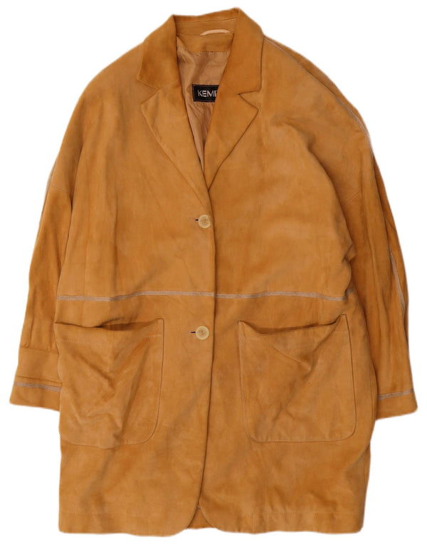 KEMPER Oversized ruskindsfrakke til kvinder EU 40 medium brunt læder