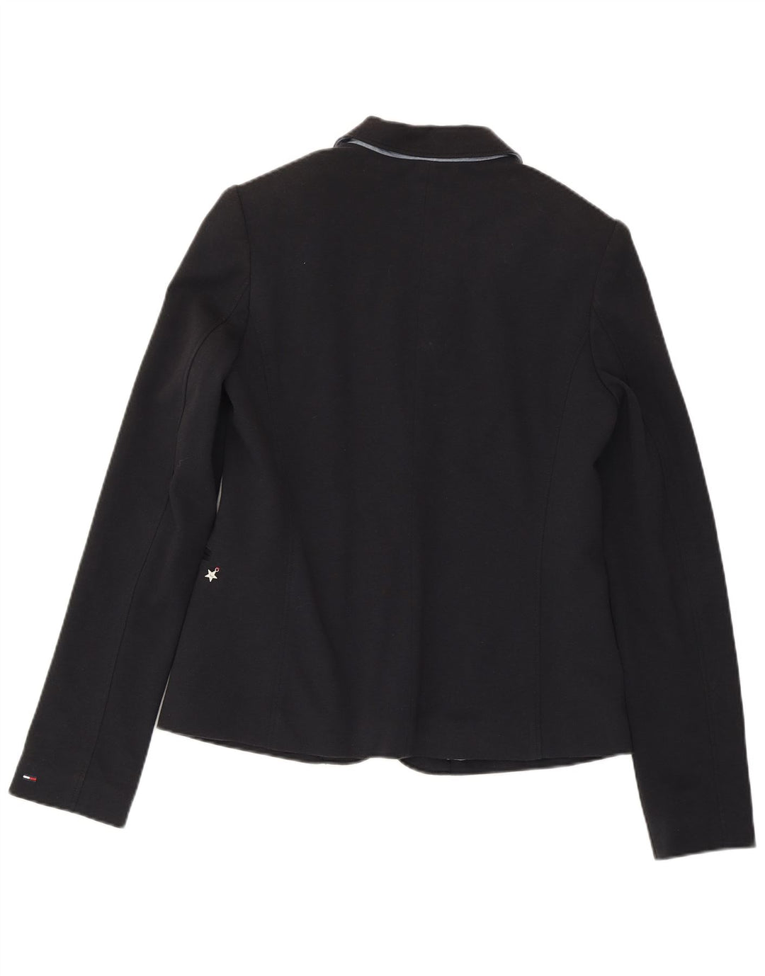 TOMMY HILFIGER Dame 1-knaps blazerjakke UK 14 Stor marineblå bomuld