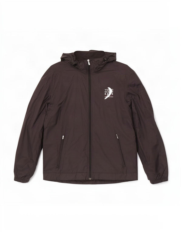 Puma Herre Grafisk Hætte Regnjakke UK 38 Medium Sort Nylon