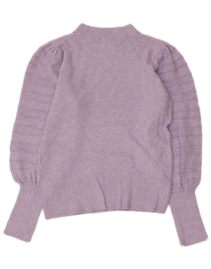 MARKS & SPENCER Dame Crop Crew Neck sweater DK 8 Small Purple