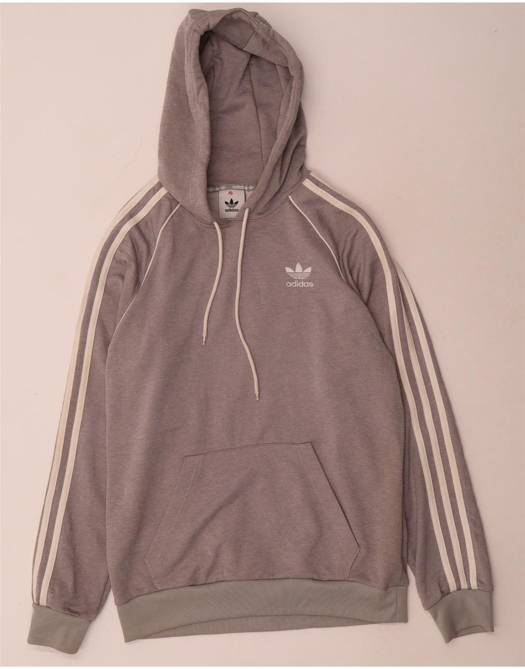 Adidas hættetrøje til mænd, lille grå polyester