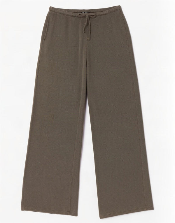Zara Womens Wide Leg Træningsdragt Bukser UK 8 Small Khaki Cotton