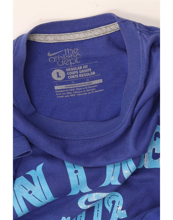 Nike Herre Regular Fit Grafisk T-Shirt Top Stor Blå