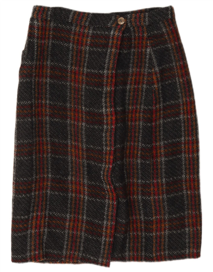 Vintage dame strik wrap nederdel W26 lille sort ternet
