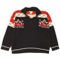 Vintage Dame Polo Neck Jumper Sweater IT 40 Lille Sort Geometrisk