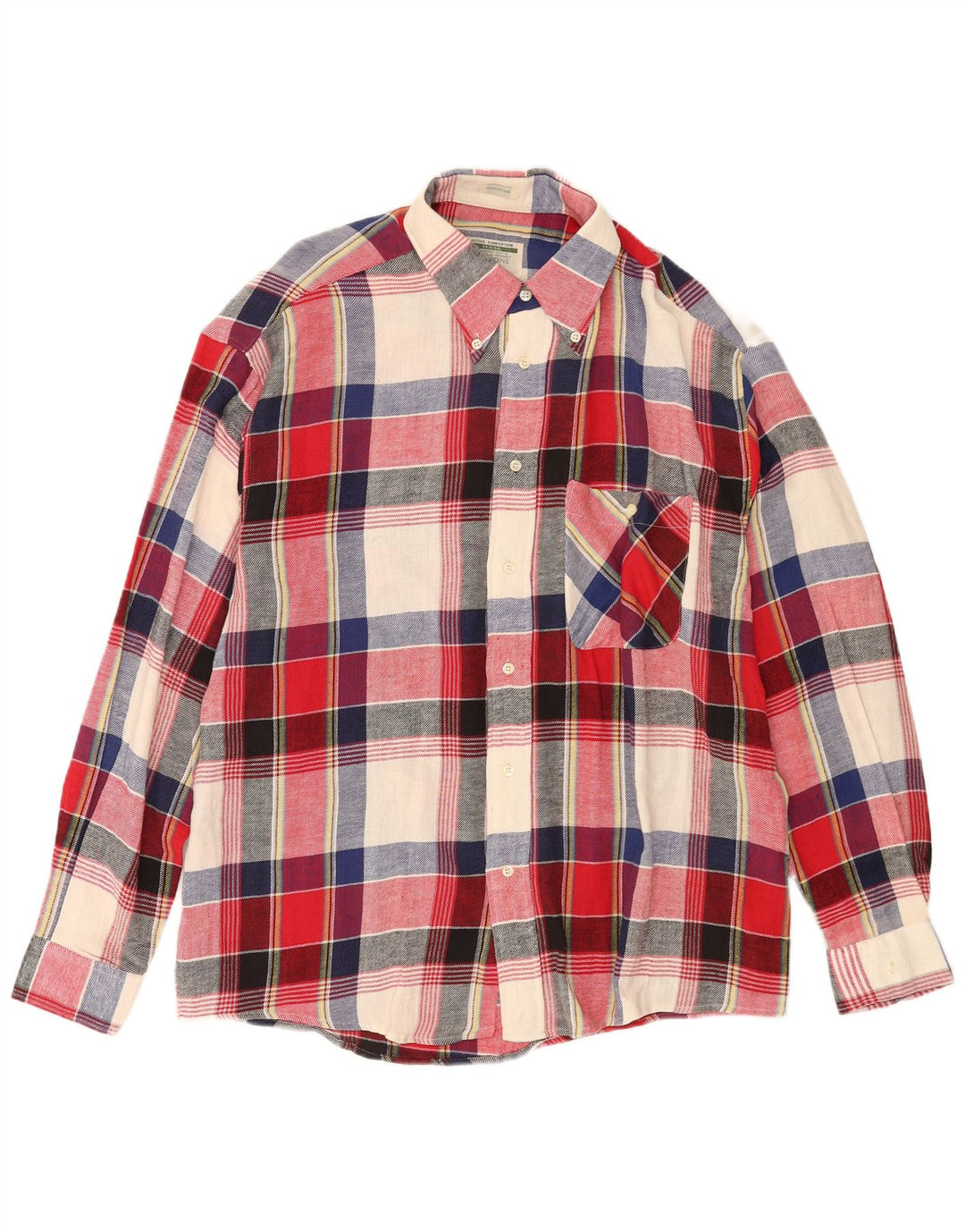 Vintage flannelskjorte til mænd XL flerfarvet ternet bomuld