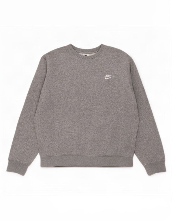 Nike Mens Sweatshirt Jumper Medium Grey Flecked Cotton