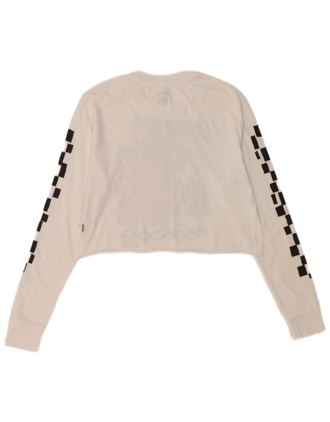 VANS Dame Crop Grafisk Top Langærmet UK 6 XS Hvid