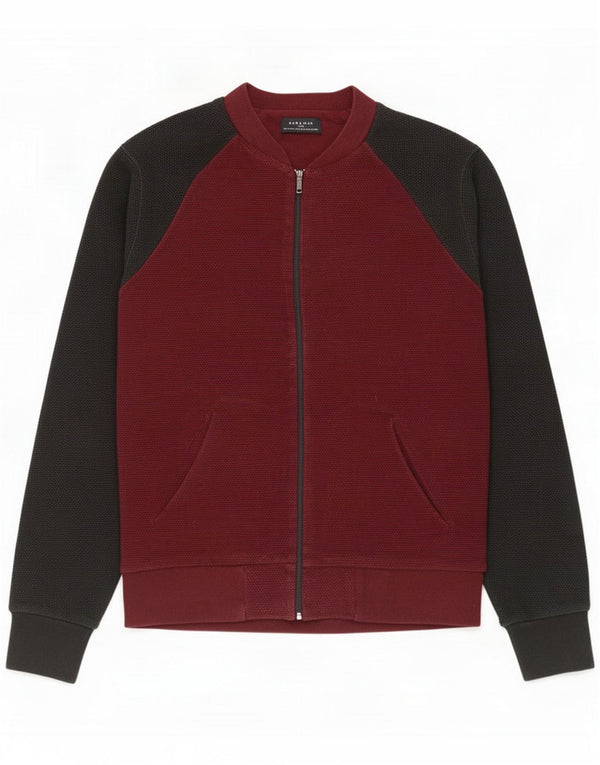 Zara Træningsdragt til mænd, topjakke Medium Burgundy Colourblock Cotton