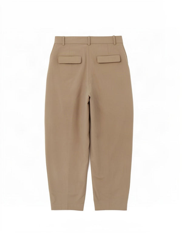 Zara Womens High Waist Loose Fit Cropped Trousers Small W26 L25 Beige